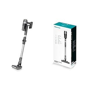 Hisense HVC6464A Draadloze stofzuiger, 25,2 V, looptijd tot 60 minuten, led-display, accessoires voor het stofzuigen en dweilen van vloeren met borstel,6kg,wit en grijs