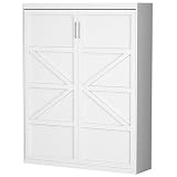ROOMTEC Queen Size Murphy Wall Bed, White, Space-Saving...
