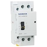Baomain 110V AC 2-Pole Contactor, 40A 2NO Normally Open, DIN Rail Mount - Manual & Automatic Switchable for HVAC, Motor, Pump, Lighting HC1-40M/20-110VAC