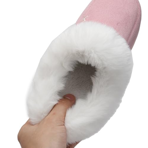 Platform Slippers for Women,Women's Fuzzy Platform Slippers Soft Furry Fluffy Slipper Cozy Warm Slip On Slipper Indoor and Outdoor Anti-Slip Sole4