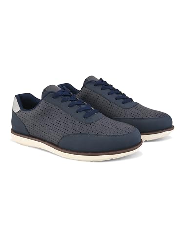 Image of San Frissco Men's Perforated Sneaker Casual Lace-Up Shoes | Soft Cushioned Footbed with TPR Sole | Comfortable and Trendy Casual Shoes for Office and College