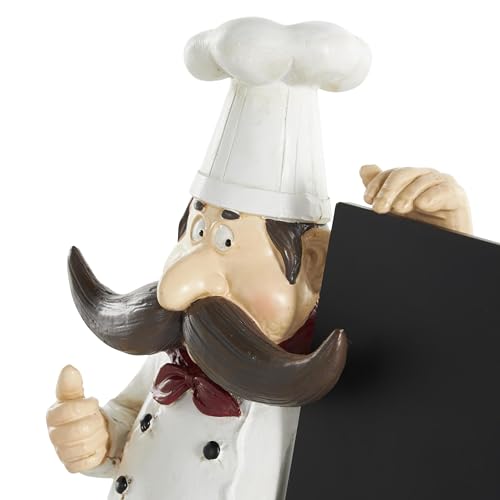 Escultura decorativa chef polystone negra 8x5x11 in miniatura 5