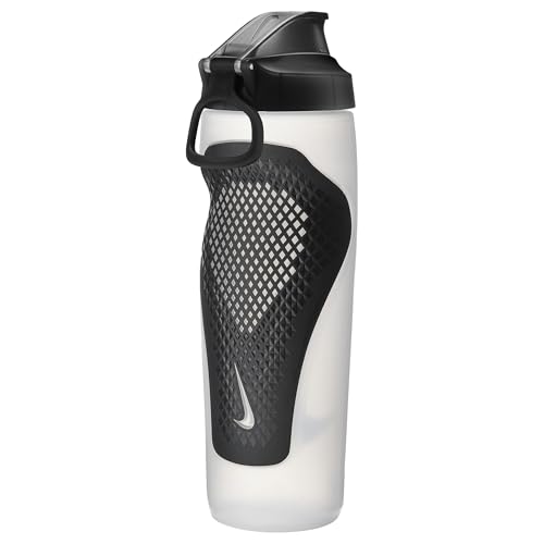 Image of Nike REFUEL BOTTLE LOCKING LID 24 OZ, 709Ml, NATURAL /BLACK /BLACK IRIDESCENT