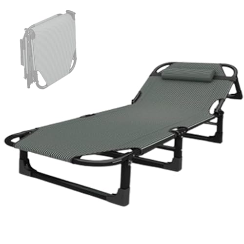 MRVAKDYDI Cuna de Camping Cama de Camping, Cama Plegable con Almohada, Cama Plegable Multiusos con 4 Posiciones Ajustables, Cama portátil