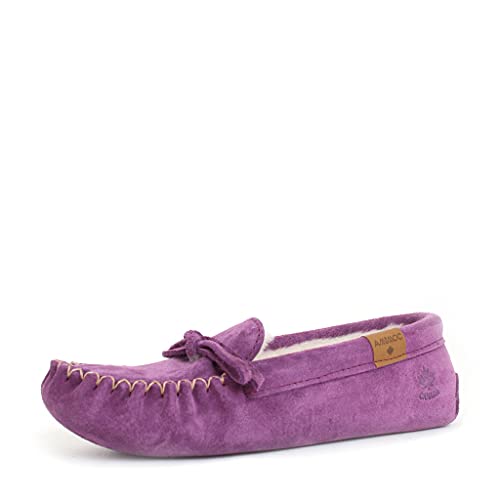 AMIMOC Istah Moccasin Shoes for Women - Comfortable Handmade Suede Slipper for Indoor