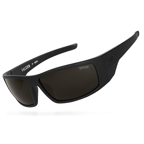 TOROE z87+ Safety Polarized Wrap Around FALCON Sunglasses Tr90 Frame, Anti Scratch Lenses