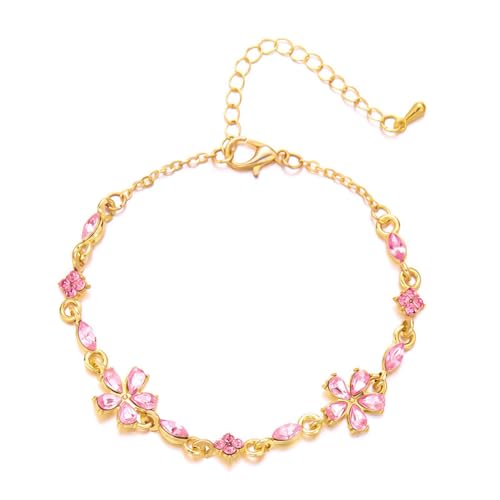 Elegante Creazione: Questo bracciale presenta delicati motivi floreali realizzati con cristalli brillanti che catturano magnificamente la luce. La disposizione armoniosa dei cristalli crea un effetto scintillante mentre ogni movimento rivela nuove sfumature luminose.