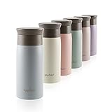 eppikan® EppiToGo Termo de Acero Inoxidable, taza aislada, Travel Mug, Coffee-to-go, Taza para Coche, 350 ml, 500 ml, taza de viaje, antigoteo con Apertura de 360º higiénica (Pastel Blue, 350 ml)