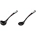 Tefal K2060114 Ingenio Louche ustensile de Cuisine Noir résistant sans bisphénol & K2060214 Ingenio Cuillère à Pâtes ustensile de Cuisine Noir résistant sans bisphénol A avec Insert Silicone