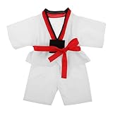 BESPORTBLE 1 Set Taekwondo-puppenkleidung: Karate-Anzug mit Gürtel für 25–30 cm Große Puppen Und Stofftiere – Niedliches Taekwondo-zubehör zum Verkleiden Und Spielen