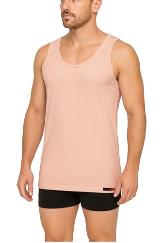 ALBERT KREUZ Invisible Tank top Sleeveless A-Shirt 100% Organic Cotton Rib Beige, Size M