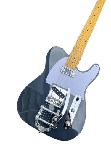 カスタムエレキギター マホガニーボディ メイプルネック メイプル指板 トレモロ ブラックマット仕上げ