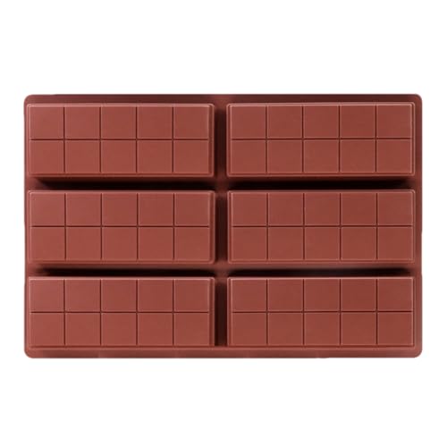Derwrtup Molde de chocolate de silicona, con 6 cámaras, antiadherente, resistente al horno, para tartas, jabón, velas, manualidades, pasteles de fiesta
