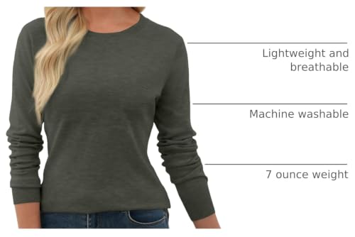 Image of EVALESS Fall Sweaters for Women 2026 Trendy Wool Blend Sweaters Long Sleeve Crewneck Fall Outfits Pullover Sweater Tops