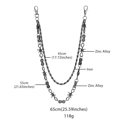 Image of Gothic Pants Chain Wallet Keychain Edgy Punk Hip Hop Waist Accessory for Jeans, Streetwear, and Rebel Women Men