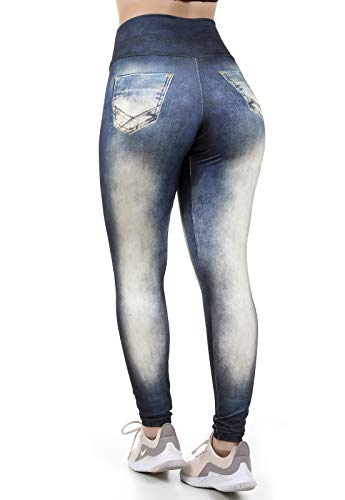 Calça Legging Feminina Sublimada Suplex (Azul Escuro, M)