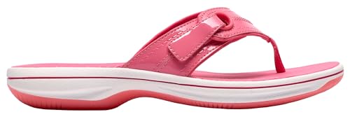 Clarks Women's Breeze Reyna Cloudsteppers Flip-Flop, Pink Synthetic, 9 — view 4