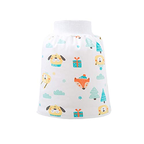 Falda de Pañales para Niños, Morbuy 2 en 1 Lavable Falda Aprendizaje Limpia Falda Pañal de Bebé Pantalones de Cintura Alta a Prueba de Fugas para Un Buen Sueño (Perrito,M)