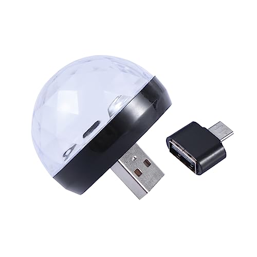 POPETPOP USB Powered Mini Disco Ball Light with Sound Activation LED Stage Lighting for Karaoke Parties Christmas Home and Bars Portable Black Design for Easy Use