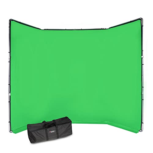 Manfrotto Kit de Fond Chroma Key FX Vert 4 x 2,9 m - Grande Zone de Travail - Rapide à Installer - Kit Réutilisable - Idéal pour Les Déplacements - Sac de Transport - MLBG4301KG