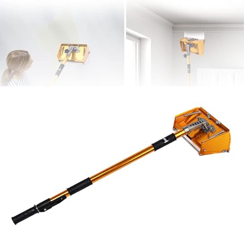 Image of ErnZi Drywall Flat Finishing Box 10Inch Drywall Plastering Flat Box Rendering Machine Putty Scraper Drywall Taping Flat Finishing Smoothing Flastering Tool with 98-180cm Telescopic Handle, 20240129