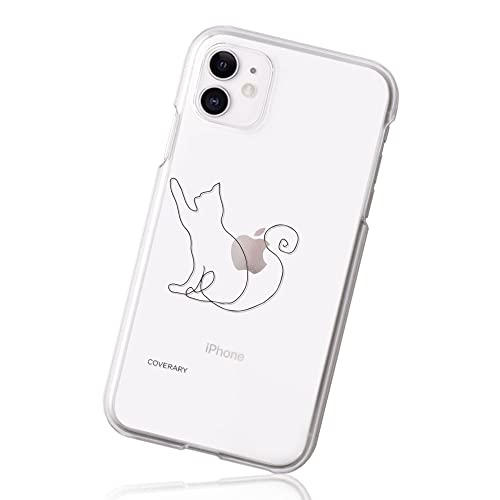 Xperia 1 VII 用 背面 スマホケース 1個入り クリアケース ハードケース 全機種対応 クリア 透明 蝶 猫 ネコ イラスト 線画 韓国 かわいい 100062788