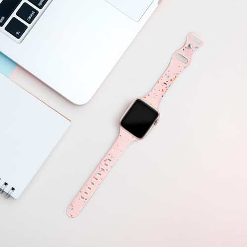 Image of Thin Slim Band Compatible with Apple Watch 38mm 40mm 41mm 42mm 44mm 45mm 46mm 49mm, Narrow Replacement Soft Silicone Sport Strap Wristbands for iWatch Series 11 /10 /9 /8 /7 /6 /5 /4 /3 /2 /1 Ultra SE Women Men