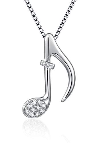 VANLAMS s925 Sterling Silver Musical Note Necklace for Women Girlfriend Quaver Music Jewelry Gifts