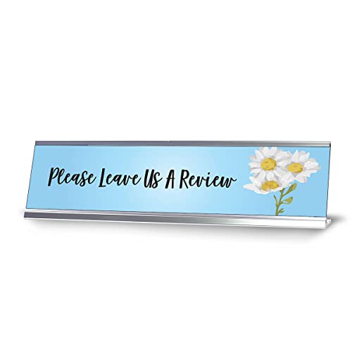 Please Leave Us a Review Desk Sign 2x8