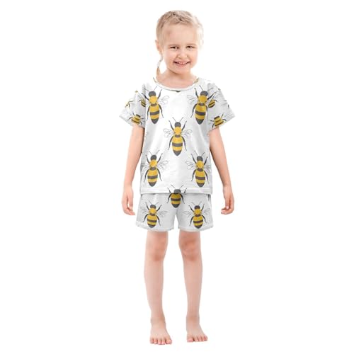 senya Short Sleeve Pajamas Sets Summer Cotton Sleepwear Yellow Black Bee3