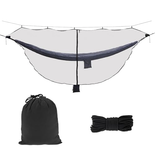 ZXPLO 11ft X 4.5ft Hammock Bug Net, Mosquito Net for Hammocks, Mesh Hammock Netting Fits All Camping Hammocks (Black)