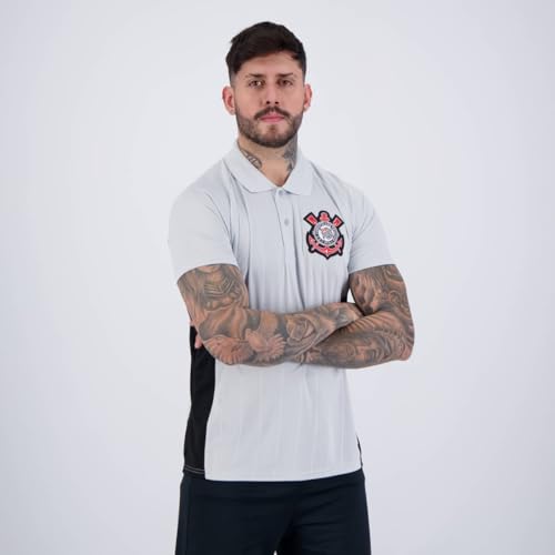 Polo Corinthians Emboss SCCP Cinza