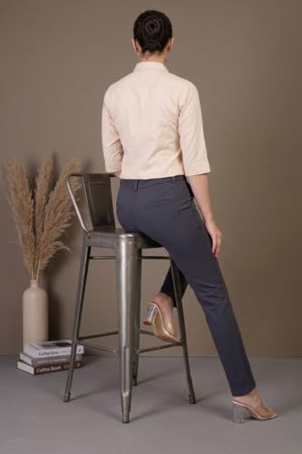Image of modny Formal Trousers for Women Premium Polycotton, Regular Fit, Straight Pant for Girls | Ideal for Office, College & Professional Wear
