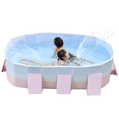 Preime プール 2.1m 大型 折り畳みプール 空気入れ不要 Happy family pool