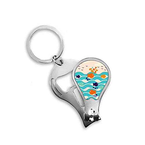 Coupe-ongles pour ongles épais poissons ciel vague nuage avec levier ergonomique haute précision