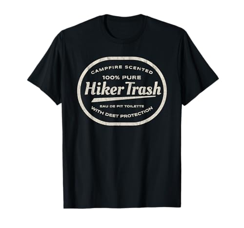 Funny Hiker Trash Logo T-Shirt for Backpackers