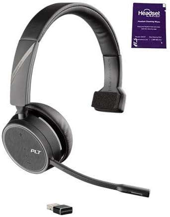 Voyager 4210 UC Wireless Headset Bundle With Headset Advisor Wipe, Black