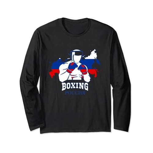 UdSSR Team Russland Boxhandschuhe Nationalflagge Russian Fighter Langarmshirt