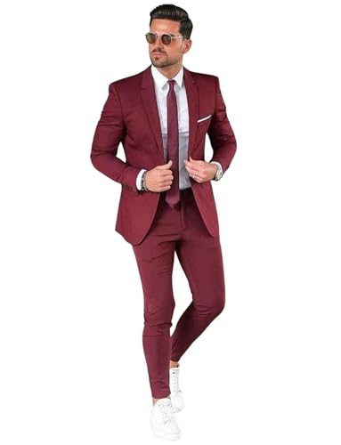 Costume deux pièces pour homme avec veste à revers échancré et pantalon