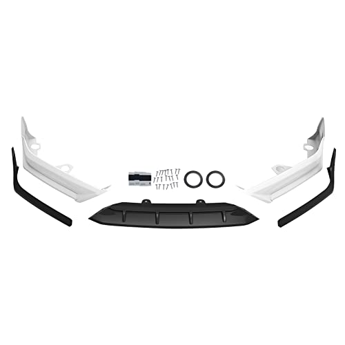 Partselect 5Pcs Front Bumper Splitter Lip Spoiler Kit Glossy Black & White Replacement for 2018-2020 Honda Accord Models