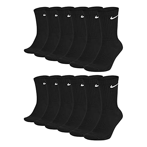 Nike Unisex Trainingssocken Everyday Cushioned Crew Socks SX7664 6 Paar, Größe:38-42, Artikel:-010 black