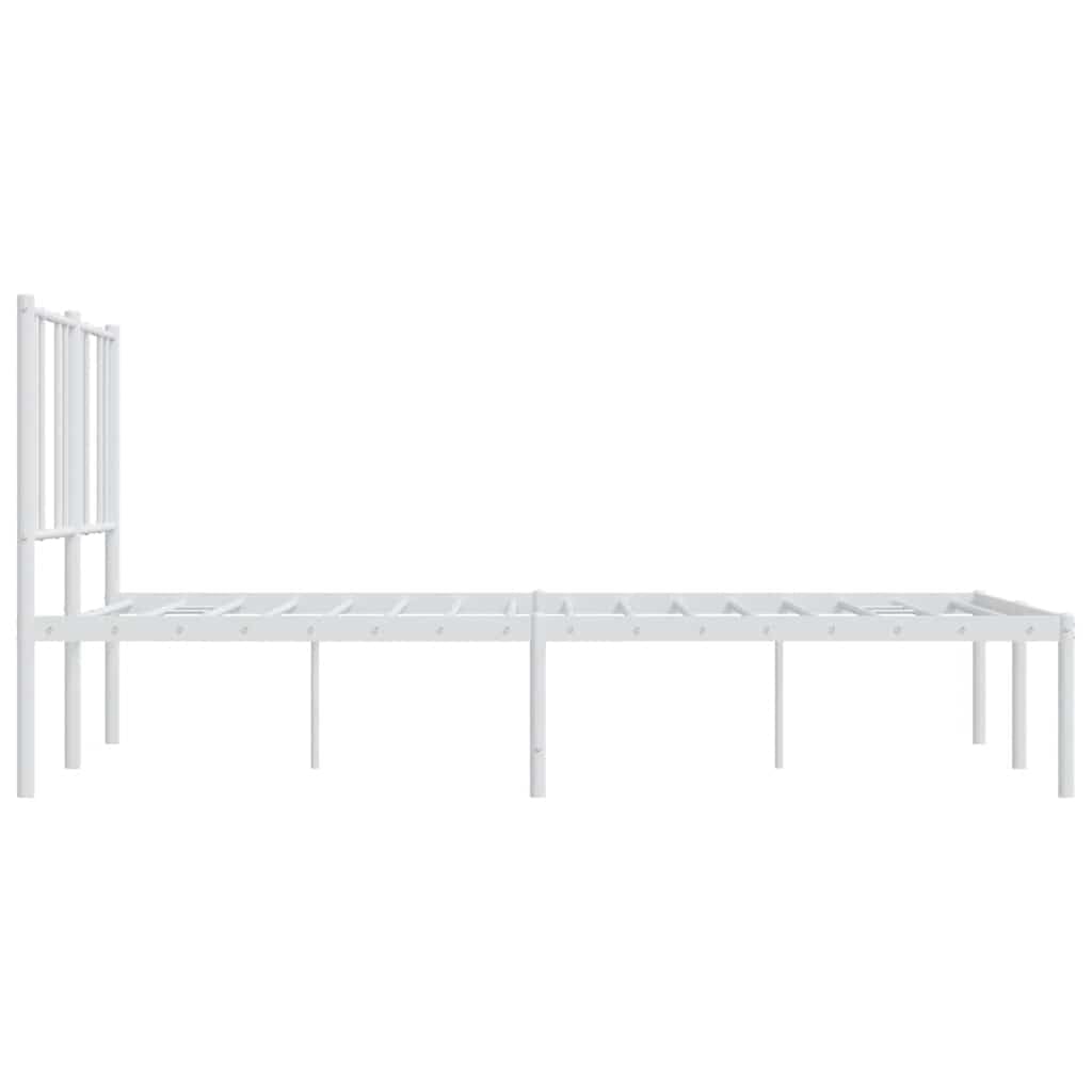 vidaXL Estructura Cama sin colchón con cabecero Metal Blanco 150x200cm
