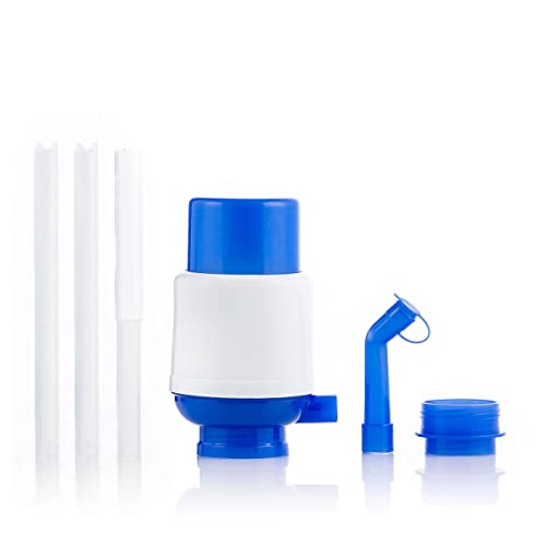 InnovaGoods® Manueller Wasserspender für XL-Flaschen, Einfache Handhabung, BPA-frei, Inklusive 3 Saugschläuche, Blau/Weiß, 8 x 16,5 x 18 cm, Polypropylen