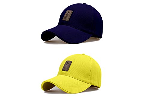 Image of solid plain unisex cotton caps free size adjustable casual look stylish cap