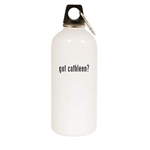 Molandra Products got cathleen? - 20oz Stainless Steel White Water Bottle with Carabiner, White