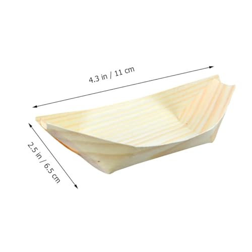 Bandejas desechables de madera para sushi 100 unidades miniatura 2