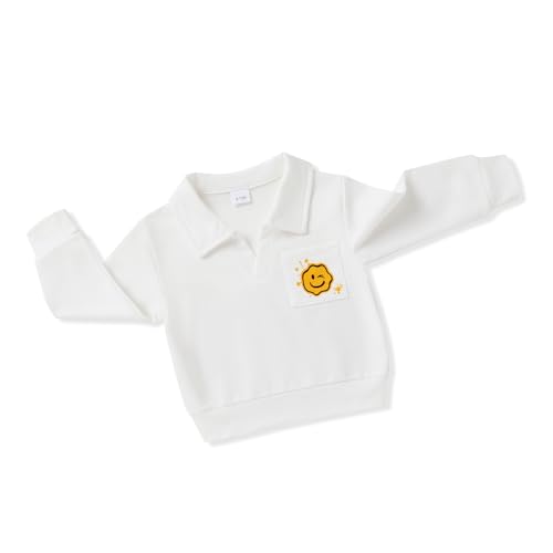 Happy Town Toddler Sweatshirt Boy Girl Fall Outfits Long Sleeve Solid Color Top Pullover Blouse Shirt Baby Winter Clothes