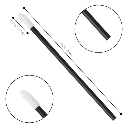 Image of Indiana Disposable Lip Brush Pack of 50 | Lipstick & Lip Gloss Wands | Eyeshadow Brushes | Travel-Friendly Makeup Applicator Tool Kit | Black