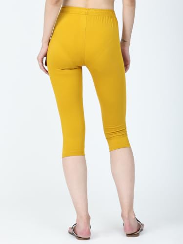 Image of Robinbosky Premium Stretchable Cotton Capri Legging for Women | Suitable for Formal wear & Casual wear | High-End Elastic Makes. The Leggings Squat Proof and Durable for Travel, Yoga, & Workout.