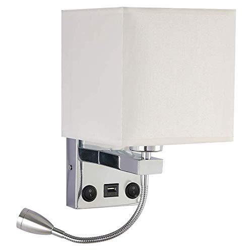 Aplique con interruptor USB cabecera interior de diseño refinado para hotel y casa